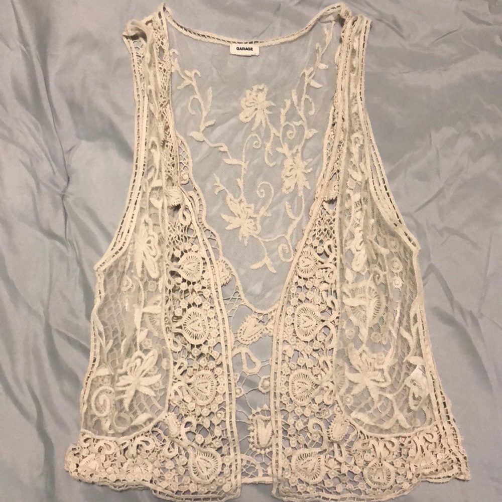 GARAGE Lace Vest (see through) cream colored